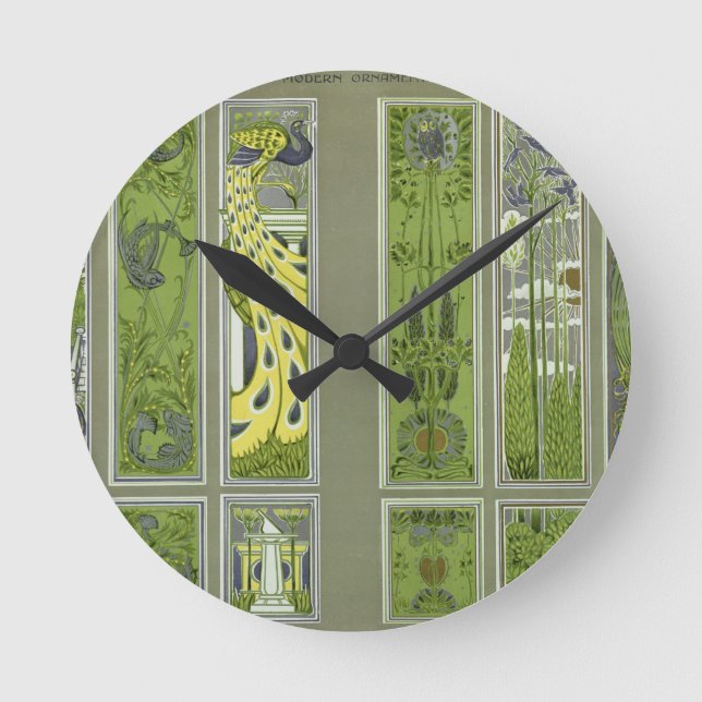 Panel designs, plate III from 'Modern Ornament' pu Round Clock (Front)