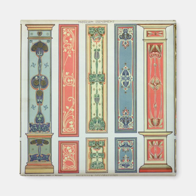 Panel designs, plate XII from 'Modern Ornament' pu Magnet (Front)
