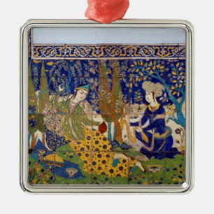 Panel of glazed earthenware tile-work, Isfahan Metal Ornament