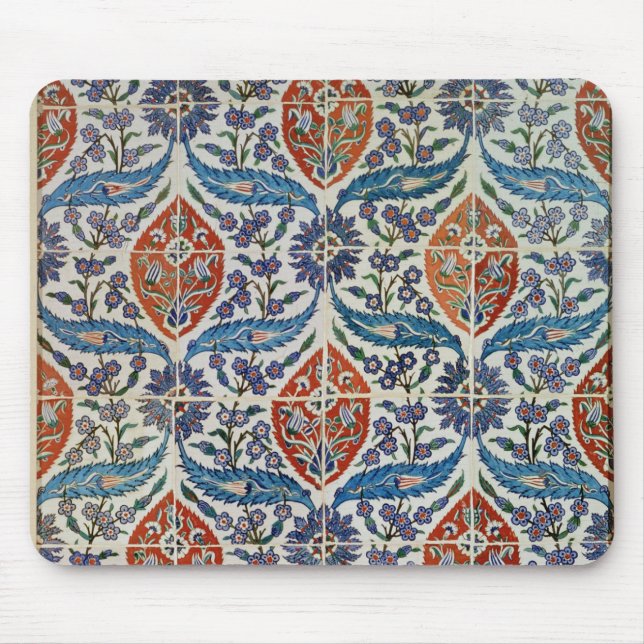 Panel of Isnik earthenware tiles Mouse Pad (Front)