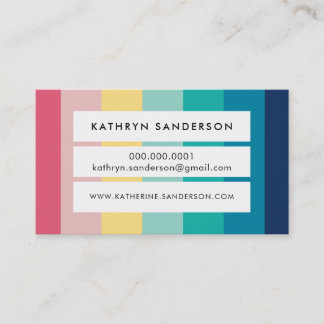 PANEL STRIP bold colorful rainbow stripes modern Business Card