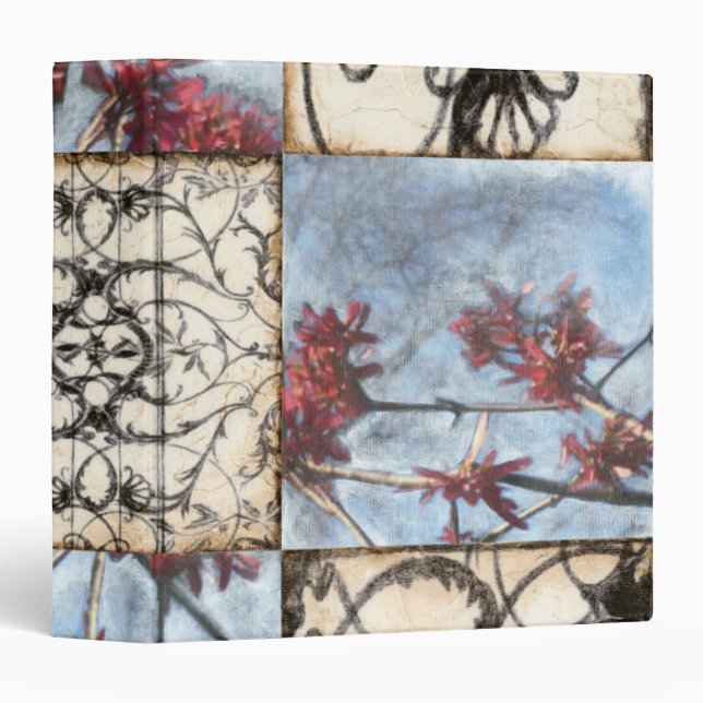 Paneled Abstract Scrollwork Painting Binder (Front/Spine)