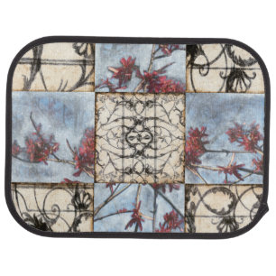 Paneled Abstract Scrollwork Painting Car Floor Mat