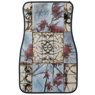 Paneled Abstract Scrollwork Painting Car Floor Mat