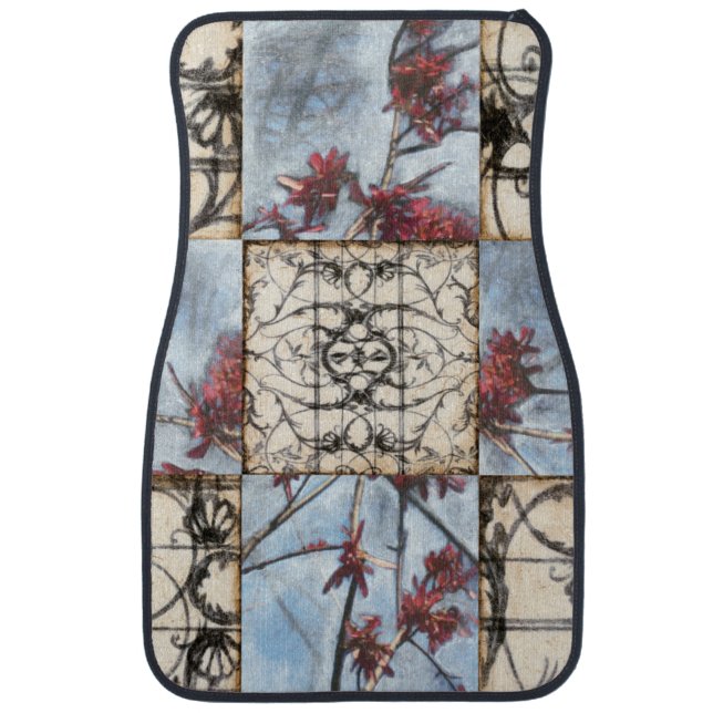 Paneled Abstract Scrollwork Painting Car Floor Mat (Front)