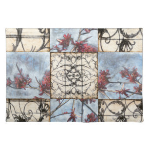 Paneled Abstract Scrollwork Painting Cloth Placemat