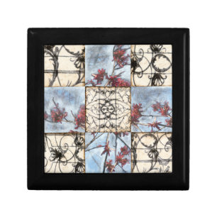Paneled Abstract Scrollwork Painting Gift Box