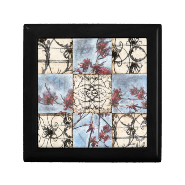 Paneled Abstract Scrollwork Painting Gift Box (Front)