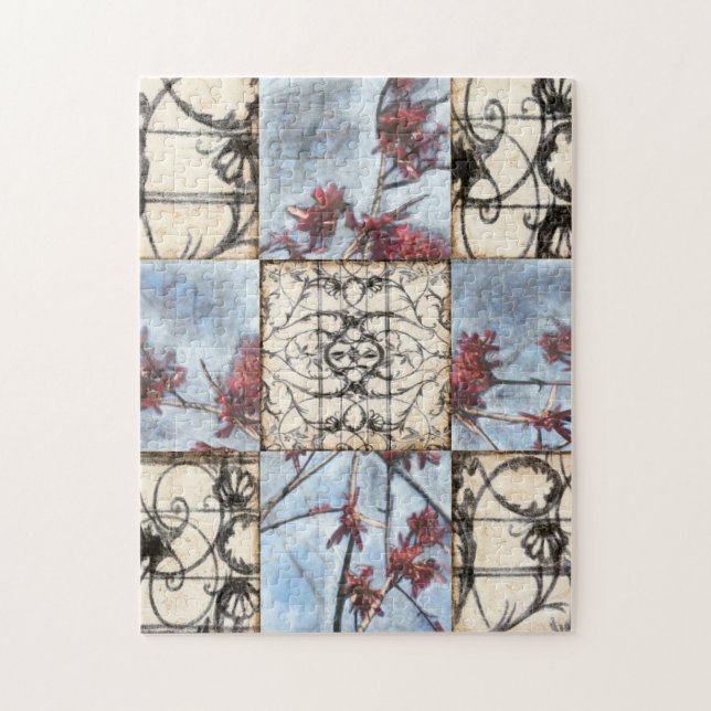 Paneled Abstract Scrollwork Painting Jigsaw Puzzle (Vertical)
