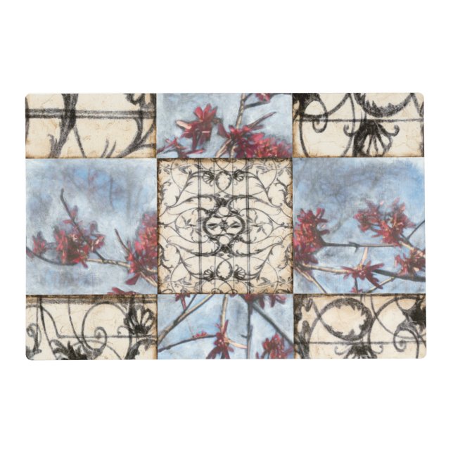 Paneled Abstract Scrollwork Painting Placemat (Front)