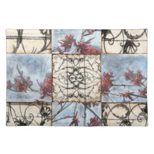 Paneled Abstract Scrollwork Painting Placemat
