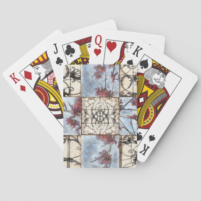 Paneled Abstract Scrollwork Painting Poker Cards (Back)