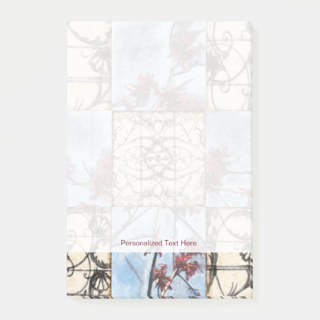 Paneled Abstract Scrollwork Painting Post-it Notes (Front)