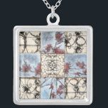 Paneled Abstract Scrollwork Painting Silver Plated Necklace<br><div class="desc">A paneled abstract floral scrollwork painting by Jennifer Goldberger. A wonderfully complex piece,  no two panels are exactly the same. If you are looking for a great gift look no further!</div>