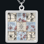 Paneled Abstract Scrollwork Painting Silver Plated Necklace<br><div class="desc">A paneled abstract floral scrollwork painting by Jennifer Goldberger. A wonderfully complex piece,  no two panels are exactly the same. If you are looking for a great gift look no further!</div>