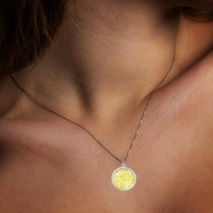 Paneled Gold Silver Plated Necklace