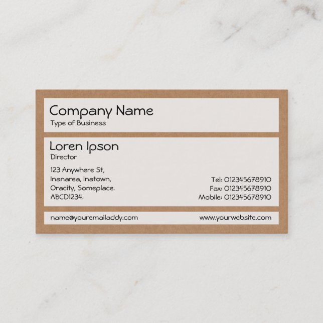 Panels 02 - Cardboard Box Texture Business Card (Front)