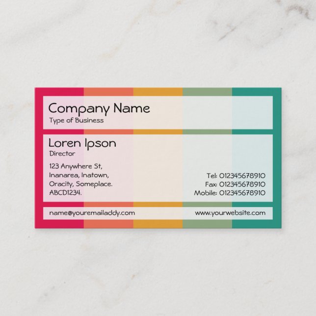 Panels 02 - Color Bands 01 Business Card (Front)