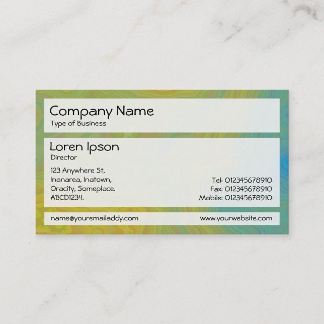 Panels 02 - Colorful Marble Business Card (Front)
