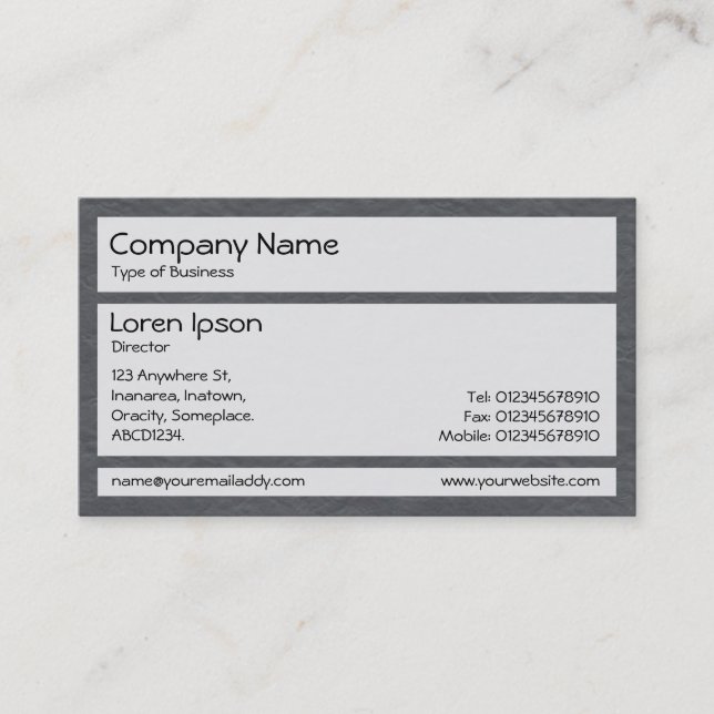 Panels 02 - Creased Paper Dk Gray Business Card (Front)