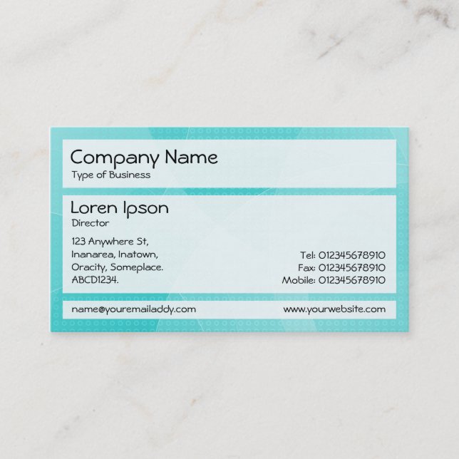 Panels 02 - Cyan Curves Business Card (Front)
