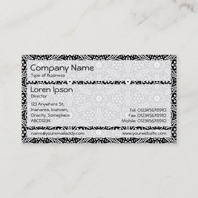 Panels 02 - Geometric Flowers Business Card (Front)