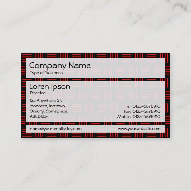 Panels 02 - Red and Black Lines Business Card (Front)