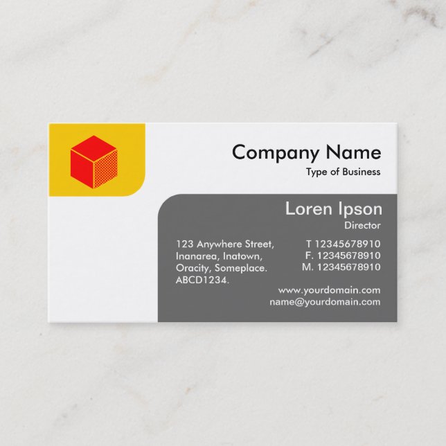 Panels - Amber and Gray Business Card (Front)
