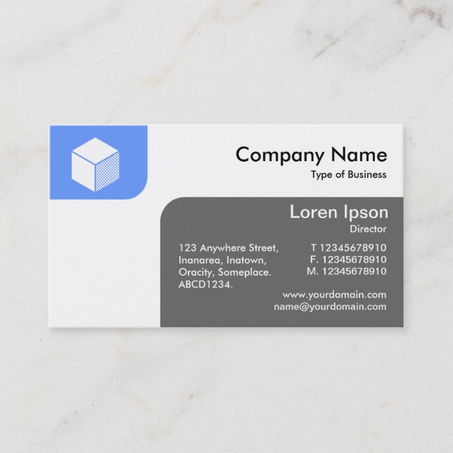Panels - Baby Blue and Gray Business Card (Front)