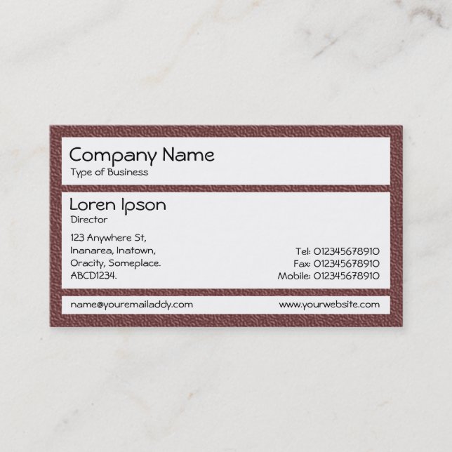 Panels - Brown Plastic Chair Business Card (Front)