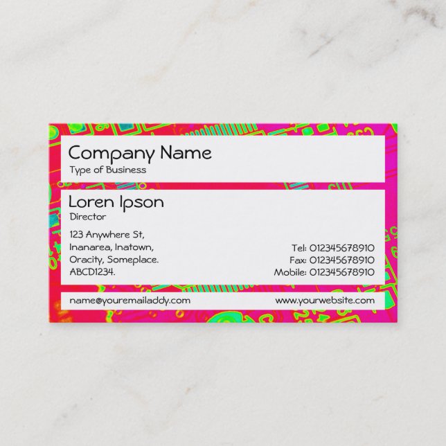 Panels - Colorful Abstract Circuitry Business Card (Front)
