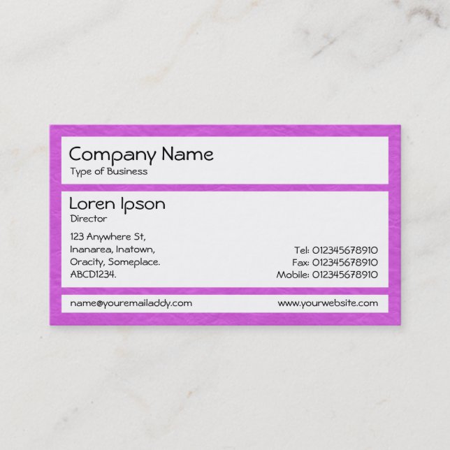 Panels - Creased Paper Light Purple Business Card (Front)