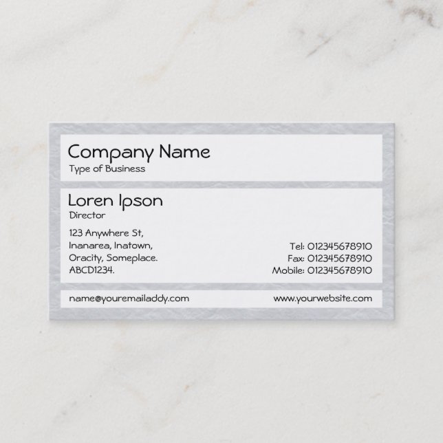Panels - Creased Paper Lt Gray Business Card (Front)