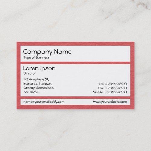Panels _ Creased Paper Red Business Card