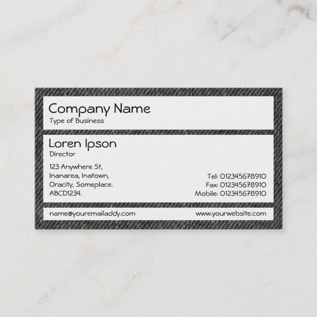 Panels - Faded Black Denim Business Card (Front)