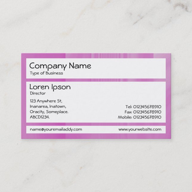 Panels - Glassy Pink Bands Business Card (Front)