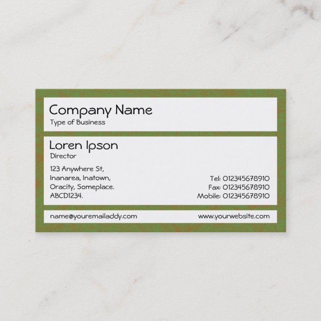 Panels - Green and Brown Stipple Business Card (Front)