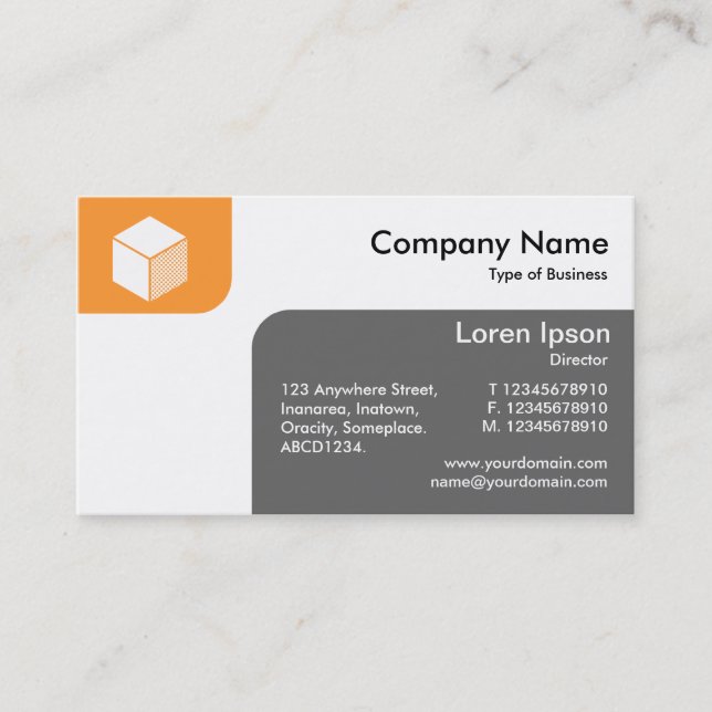 Panels - Lt Orange and Gray Business Card (Front)