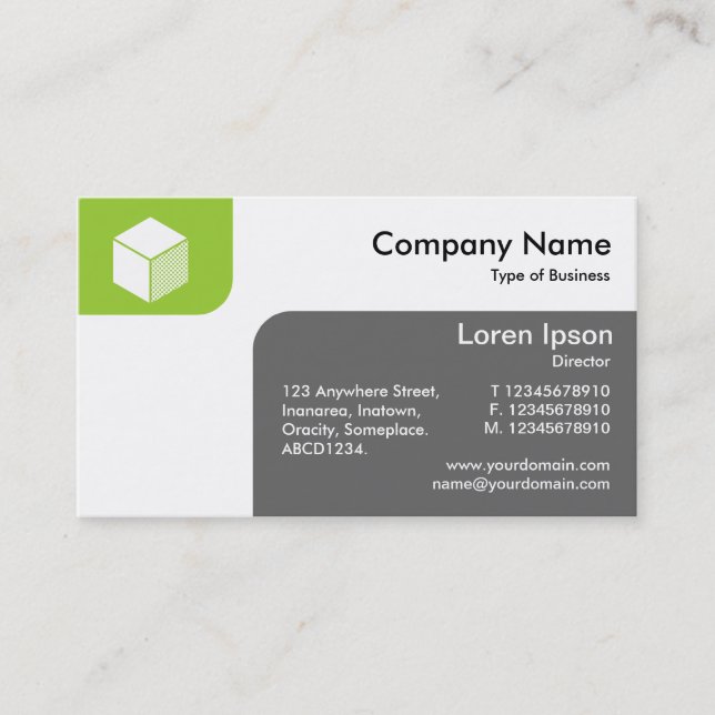 Panels - Martian Green and Gray Business Card (Front)