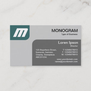 Panels MonoGram - Moss Green and Gray Business Card