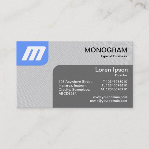 Panels MonoGram v2 _ Baby Blue and Gray Business Card