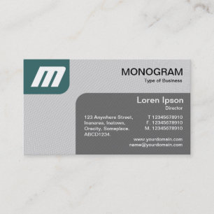 Panels MonoGram v2 - Moss Green and Gray Business Card