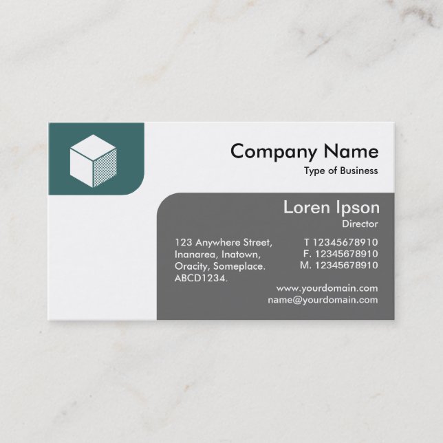 Panels - Moss Green and Gray Business Card (Front)