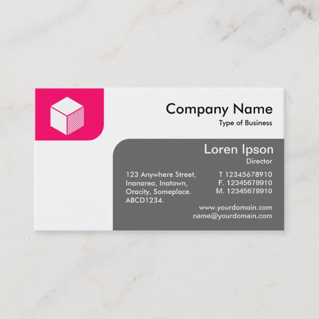 Panels - Neon Red and Gray Business Card (Front)