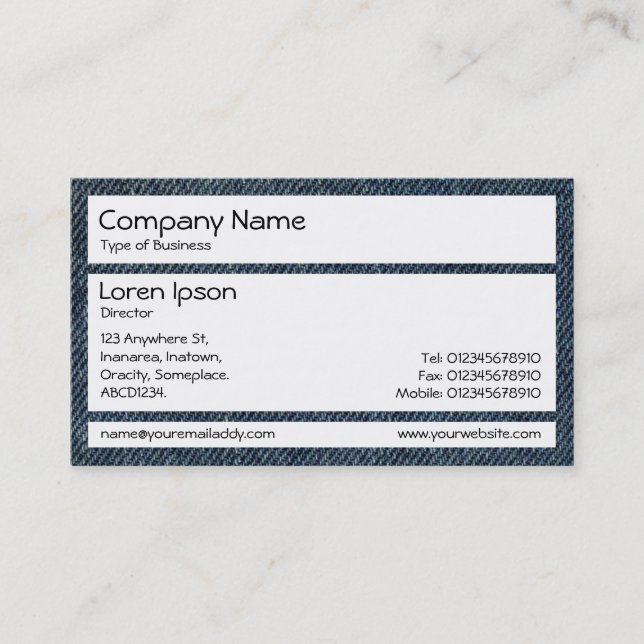 Panels - Old Blue Jeans Business Card (Front)