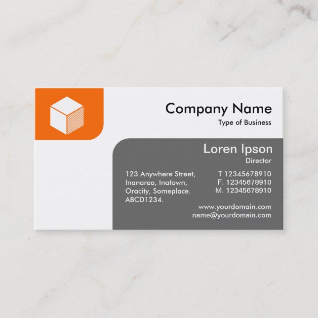Panels - Orange and Gray Business Card (Front)