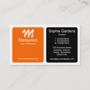 Panels - Orange, Black and White Business Card