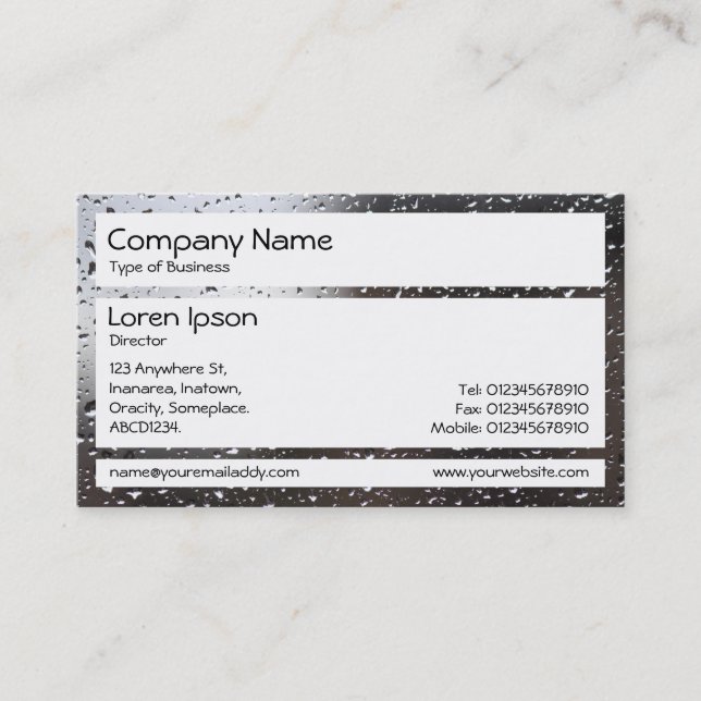 Panels - Rain on a Window Business Card (Front)