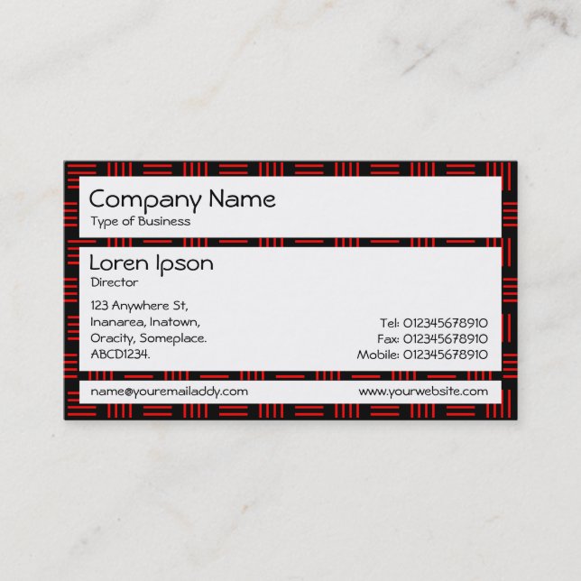 Panels - Red and Black Lines Business Card (Front)