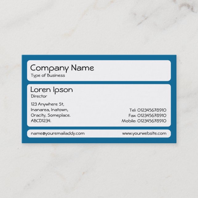 Panels (Rounded) - Desert Blue Business Card (Front)